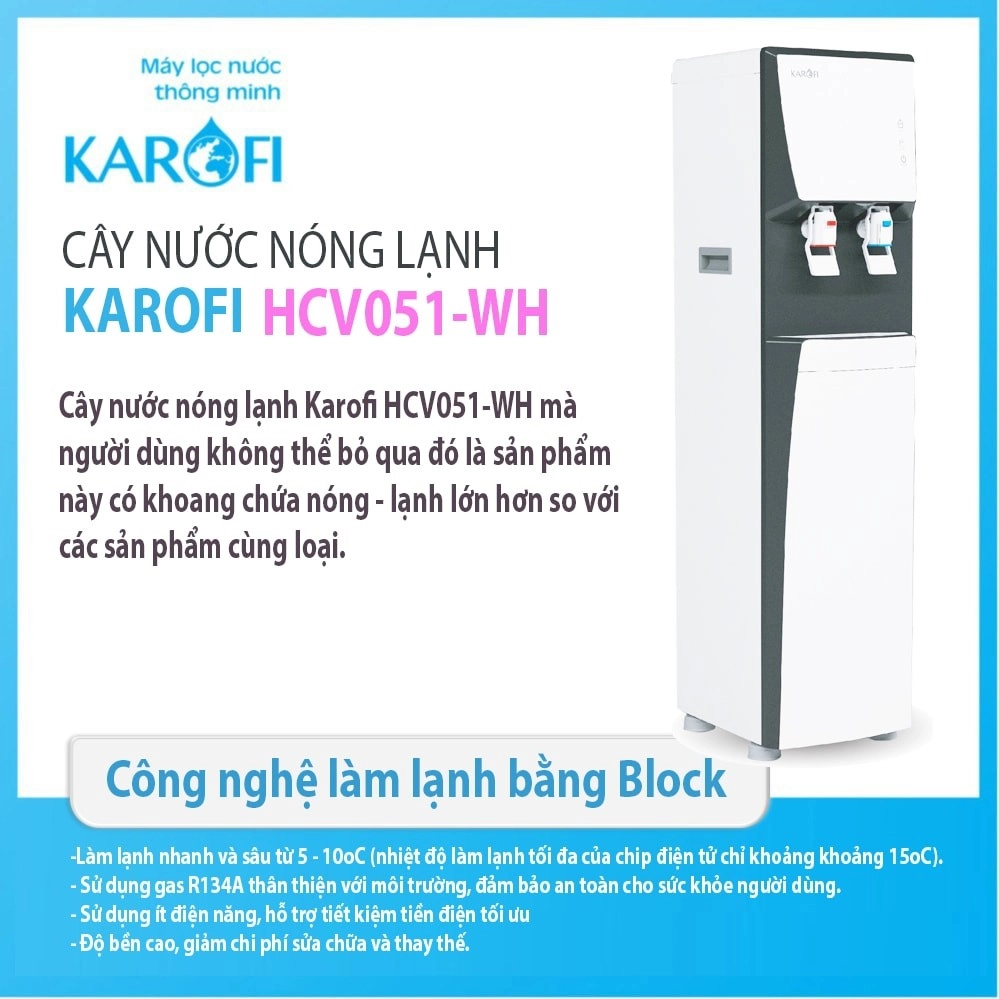 cây nước nóng lạnh làm lạnh bằng block