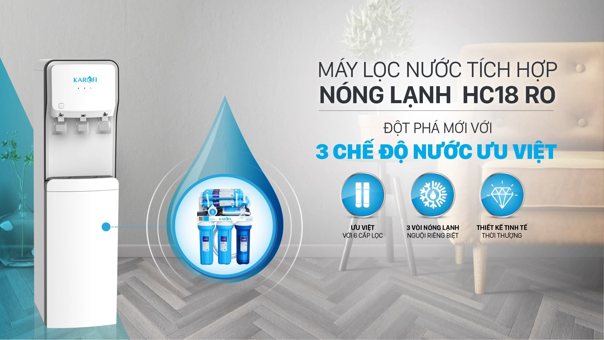 giá máy lọc nước 3 vòi nóng lạnh nguội